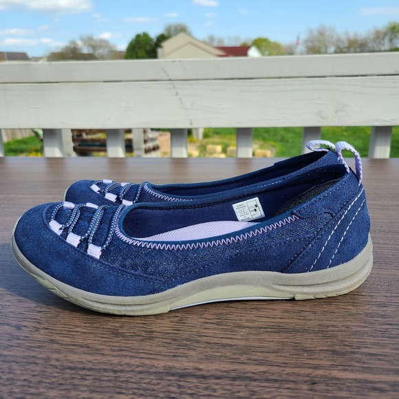 Lands' End Casual Bungee Blue Suede Slip On Shoes Women's 7B - Picture 5 of 10